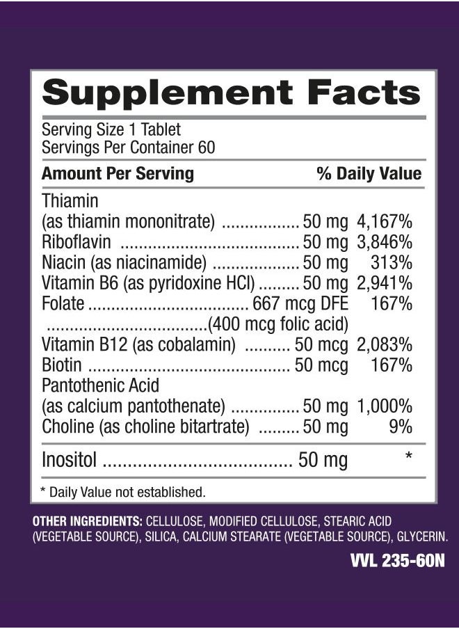 iRemedies iRemedies iBalanced B-50 Complex – Complete Vitamin B Supplement for Energy, Stress Support, and Overall Wellness – 60 Veg Tablets  - Image 3