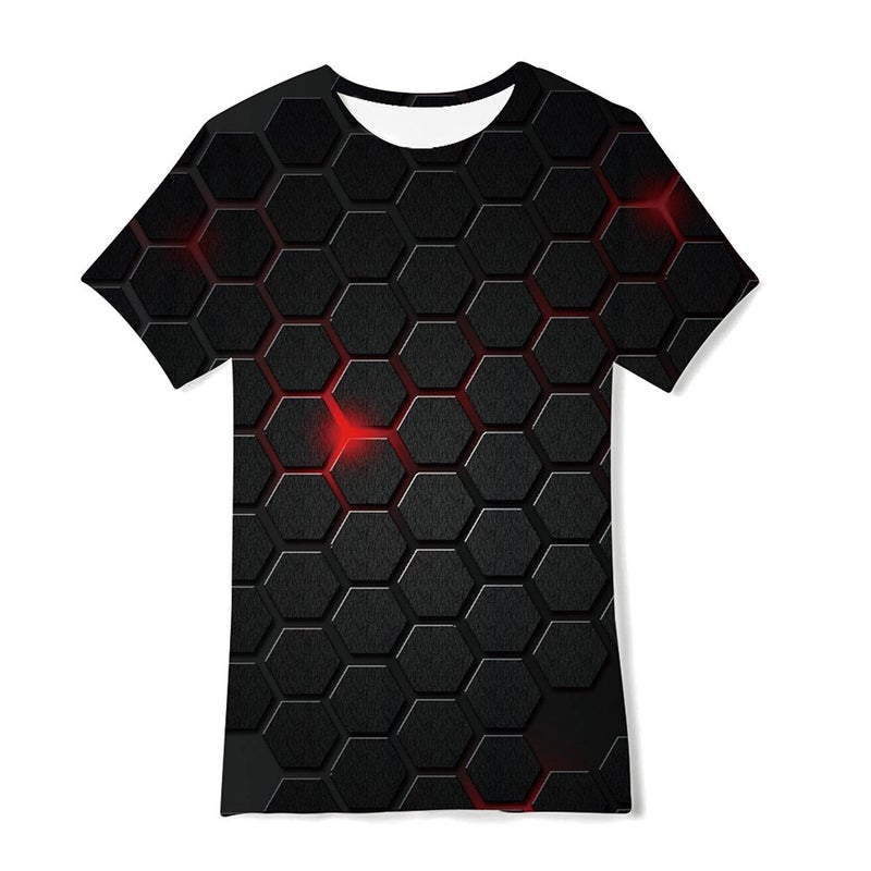 3D Digital Printing Children'S Short-Sleeved T-Shirt Summer Loose 3D Naked Eye Stereoscopic Effect Explosions - Image 4