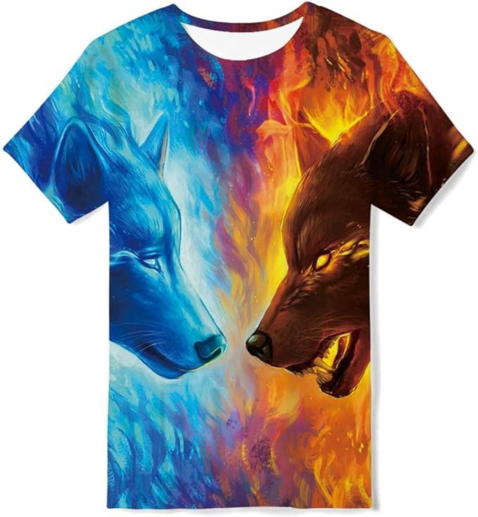3D Digital Printing Children'S Short-Sleeved T-Shirt Summer Loose 3D Naked Eye Stereoscopic Effect Explosions - Image 1