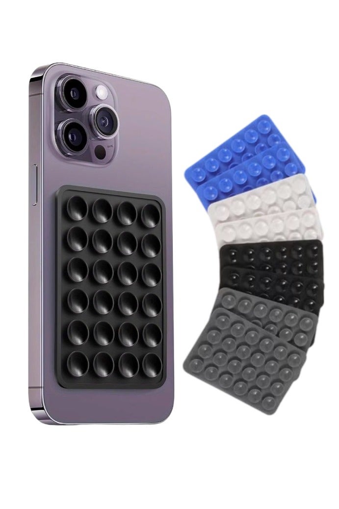 8 Pcs 4 Color Adhesive Silicone Suction Phone Case, Multipurpose Non Slip Phone Suction Cup, Universal Phone Sticky Grip, Suitable for Mirror Bathroom Home Kitchen  - Image 1