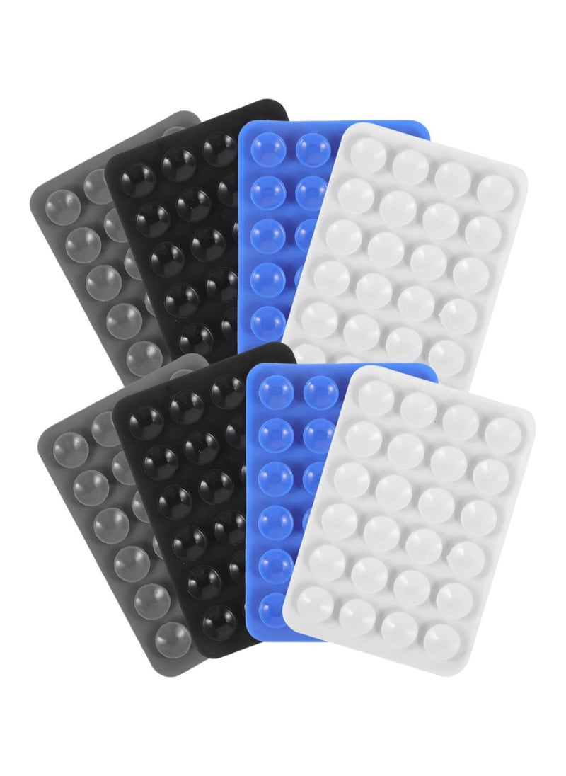 Generic 8 Pcs 4 Color Adhesive Silicone Suction Phone Case, Multipurpose Non Slip Phone Suction Cup, Universal Phone Sticky Grip, Suitable for Mirror Bathroom Home Kitchen  - Image 1