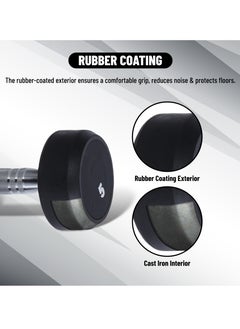 ENDLESS  5 Kg (11 LB) Fixed Rubber Coated Bouncy Dumbbell | Material: Iron and Rubber | Perfect for Bodybuilding, Fitness, Weight Lifting and Training at Home or Gym | For Men and Women  - Image 4