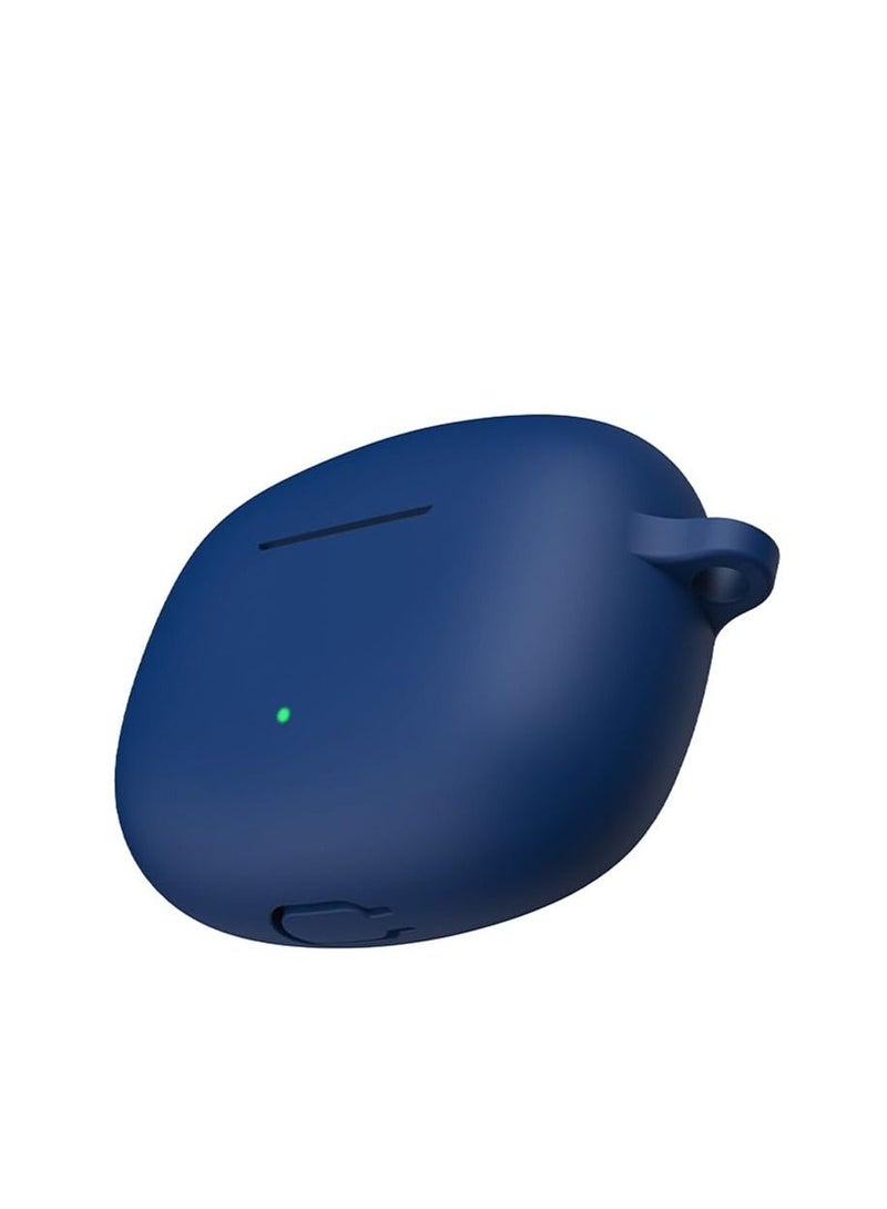 Silicone Carrying Case Compatible with HONOR Earbuds X3i Portable Scratch Shock Resistant Cover with Carabiner (Blue) - Image 4