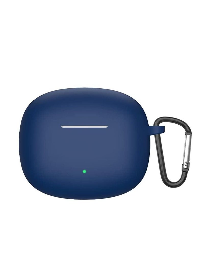 Silicone Carrying Case Compatible with HONOR Earbuds X3i Portable Scratch Shock Resistant Cover with Carabiner (Blue) - Image 1