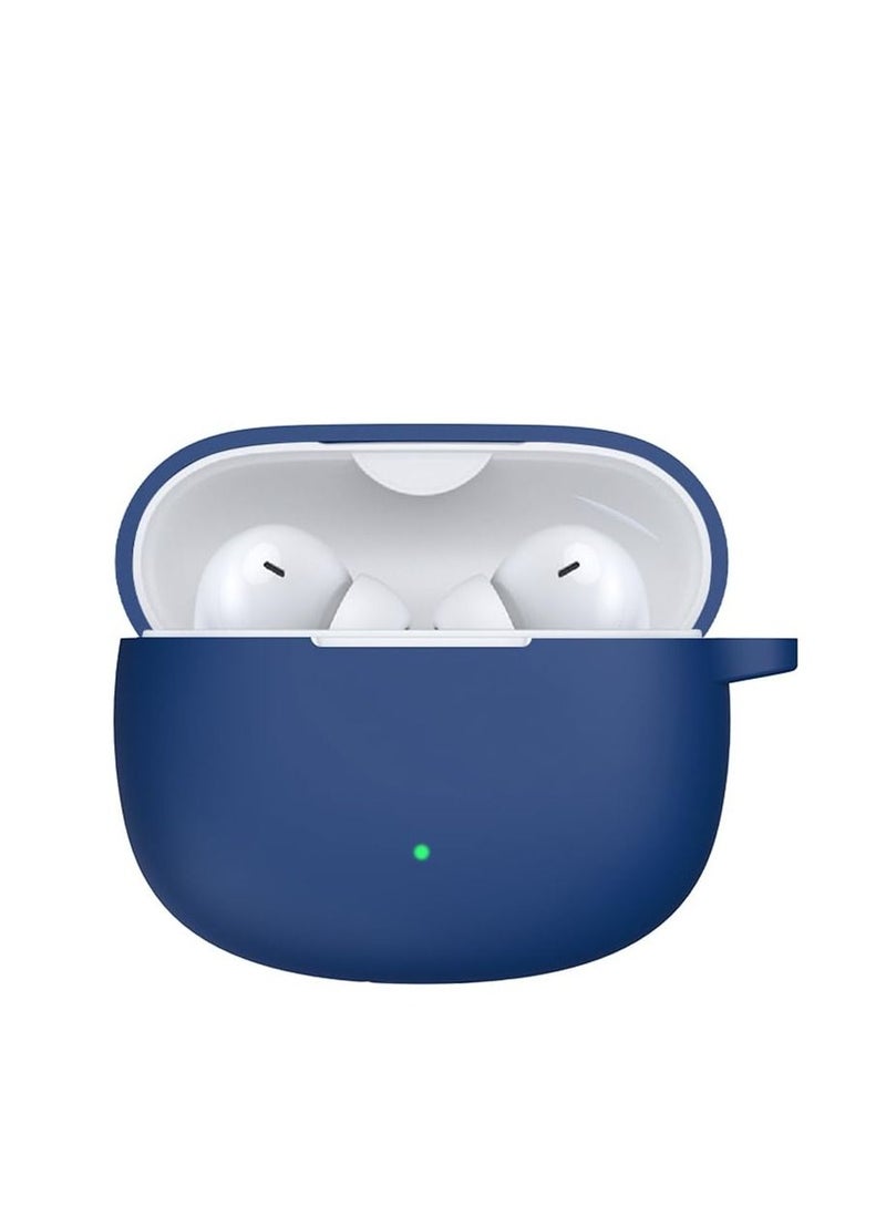 Silicone Carrying Case Compatible with HONOR Earbuds X3i Portable Scratch Shock Resistant Cover with Carabiner (Blue) - Image 2