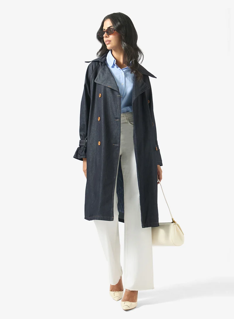 Ella  Mid Length Denim Trench for Women | Best Price UAE