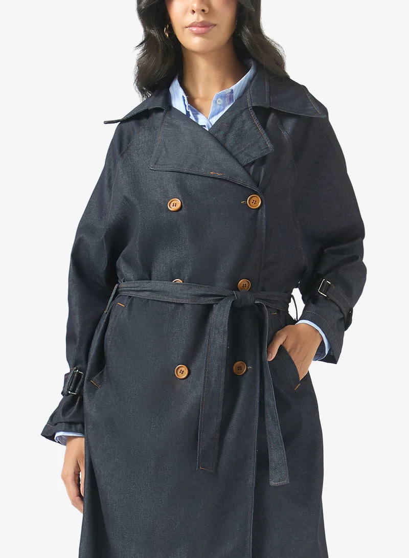 Ella  Mid Length Denim Trench for Women | Best Price UAE