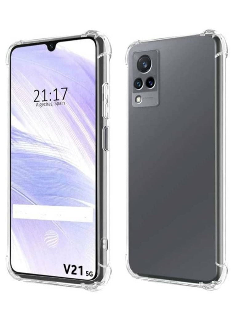 vesus Case Anti-Scratch Shock Proof Bumper Transparent Silicone Reinforced Edges Clear Protection Cover For Vivo V21 4G / Vivo V21 5G - Image 1