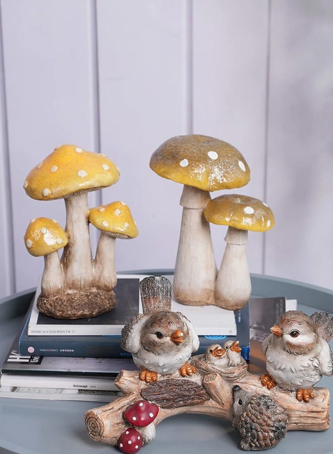 SEINHIJO Mushroom Decor Sculpture Garden Gifts Statue Outdoor Fairy Figurine Modern Patio Arts Polyresin 7.1inch - Image 3