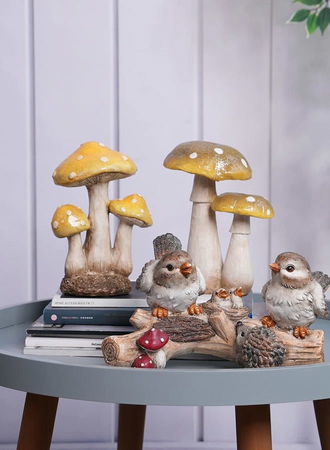 SEINHIJO Mushroom Decor Sculpture Garden Gifts Statue Outdoor Fairy Figurine Modern Patio Arts Polyresin 7.1inch - Image 2