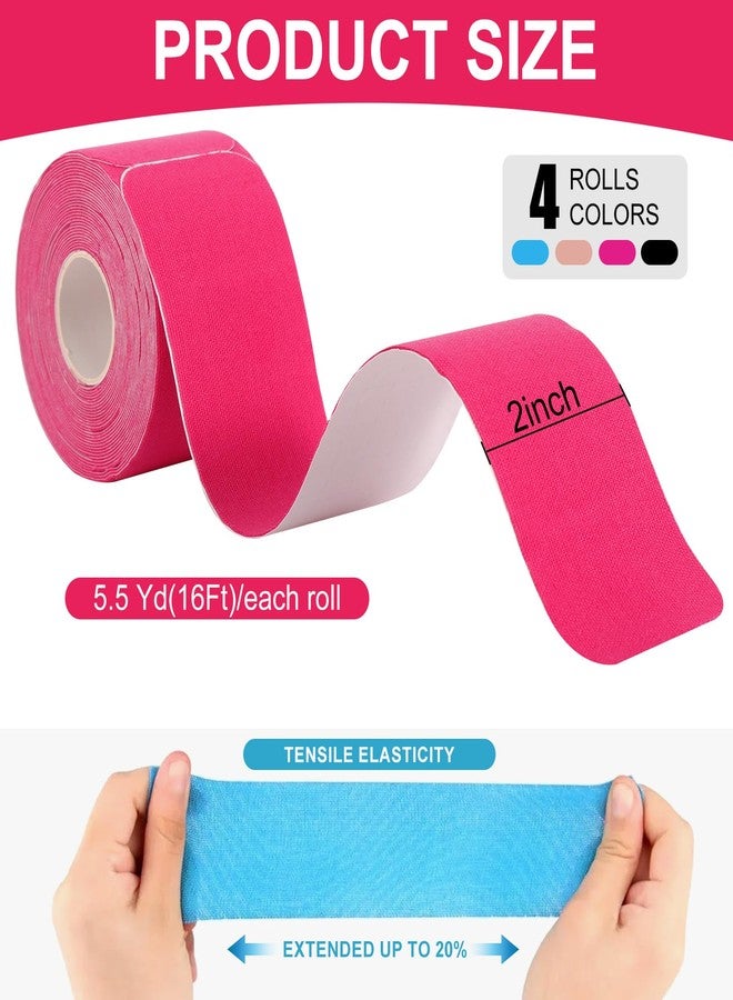 EPDPLAY Precut Kinesiology Tape, Breathable Elastic Athletic Tape, Ankle Pain Relief, Sprain Prevention, Ligament Support - (4 Rolls,80 Precut Strips) - Image 2