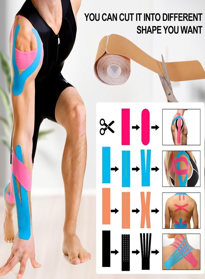 EPDPLAY Precut Kinesiology Tape, Breathable Elastic Athletic Tape, Ankle Pain Relief, Sprain Prevention, Ligament Support - (4 Rolls,80 Precut Strips) - Image 5