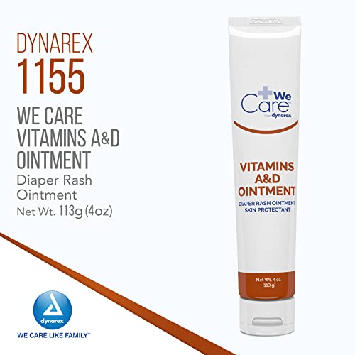 Dynarex Vitamins A & D Ointment, Ointment with Vitamin A and Vitamin D Skin Protectant, for Diaper Rash and Discomfort, White, 1-4 oz. Tube - Image 2