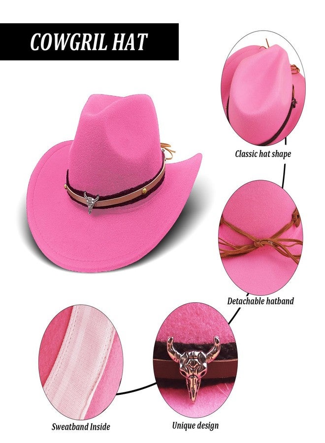 HyperFun Western Cowgirl Outfits Cowboy Hat Fringe Vest Bandana for Women, 70s Hippie Costume Rodeo - Image 4