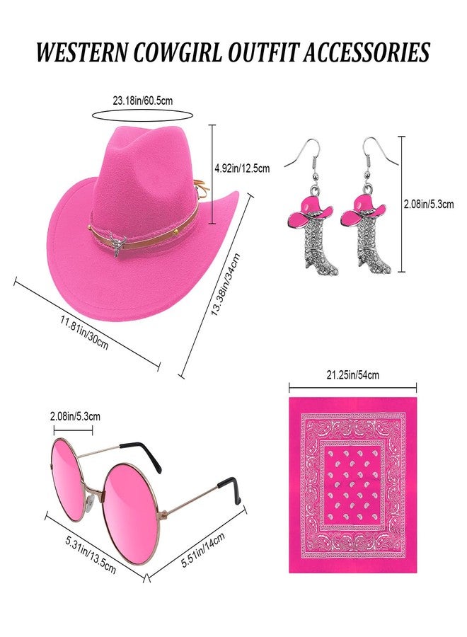 HyperFun Western Cowgirl Outfits Cowboy Hat Fringe Vest Bandana for Women, 70s Hippie Costume Rodeo - Image 2