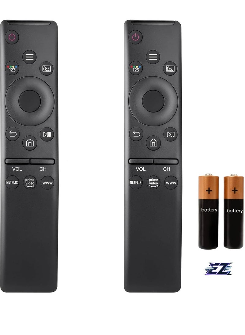 ELTRAZONE Universal Remote Control for All Samsung LED QLED UHD SUHD HDR LCD Curved Frame Solar Powered HDTV 4K 8K 3D with Netflix, Prime Video, and WWW Buttons by Janani (2 Pack) with Battery Included - Image 1