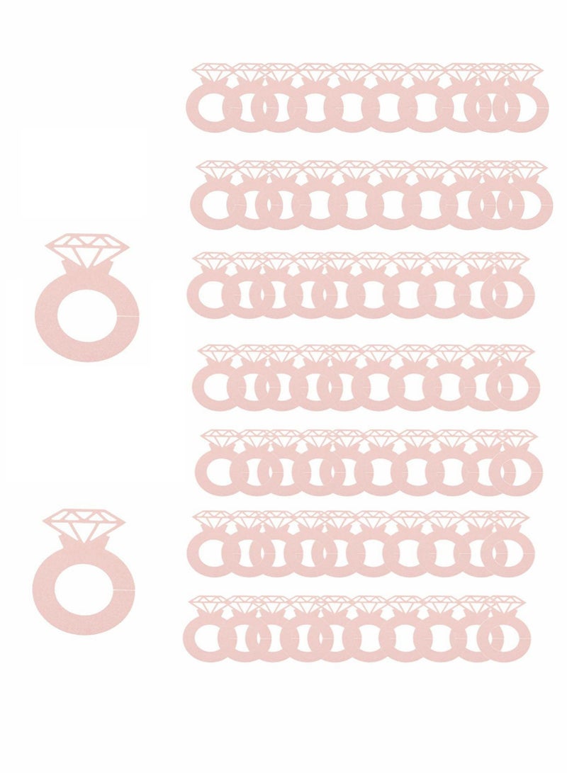 Excefore Drinking Charms for Stem Glasses, 72Pcs Paper Diamond Ring Drink Marker Tags Funny Name Tags Cocktail Identification DIY Glass Charms for Wedding Party Favor Decor - Image 1