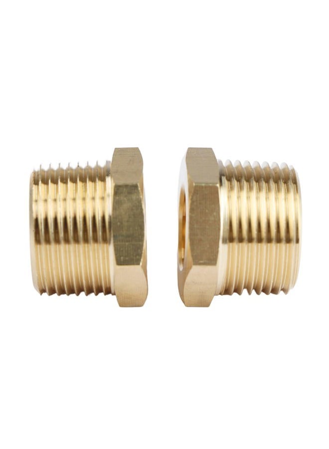U.S. Solid 2pcs Brass Reducer Hex Bushing Brass Threaded Pipe Fitting (3/4" NPT Male x 3/8" NPT Female) - Image 4