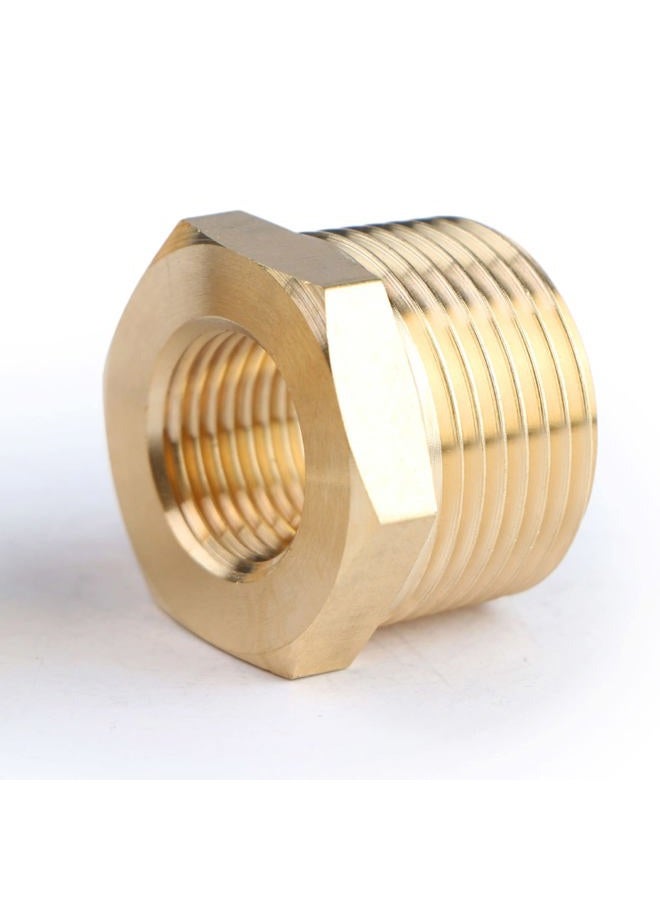 U.S. Solid 2pcs Brass Reducer Hex Bushing Brass Threaded Pipe Fitting (3/4" NPT Male x 3/8" NPT Female) - Image 5
