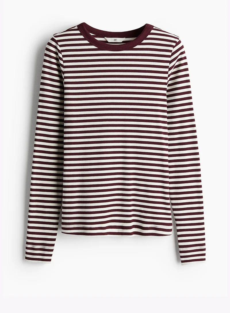 اتش اند ام Ribbed Jersey Top