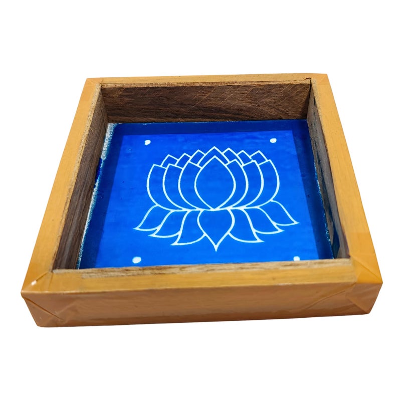 anciently Anciently Lotus Flower Rangoli Stencil Wooden, Rangoli Sacha Wooden, 1 Piece (5x5 Inches)  - Image 4