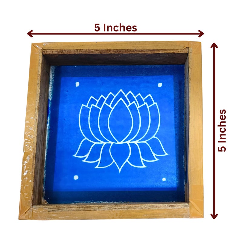 anciently Anciently Lotus Flower Rangoli Stencil Wooden, Rangoli Sacha Wooden, 1 Piece (5x5 Inches)  - Image 3