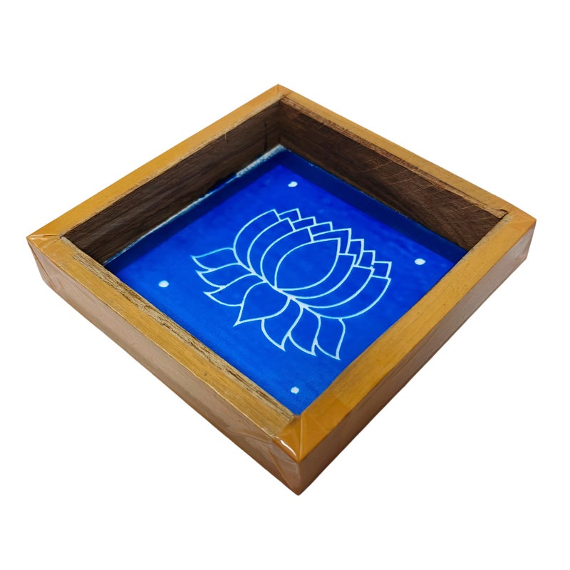 anciently Anciently Lotus Flower Rangoli Stencil Wooden, Rangoli Sacha Wooden, 1 Piece (5x5 Inches)  - Image 5
