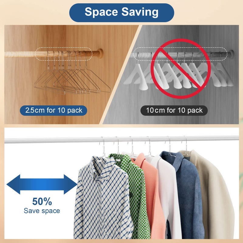 SPECILITE Metal Wire Hangers 100 Pack, Bulk for Commercial and Home, 16 Inch 12 Gauge Ultra Thin for Standard Size Clothes, Coats, Suits, Shirts-Chrome - Image 5