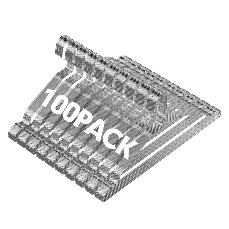 SPECILITE Metal Wire Hangers 100 Pack, Bulk for Commercial and Home, 16 Inch 12 Gauge Ultra Thin for Standard Size Clothes, Coats, Suits, Shirts-Chrome - Image 1