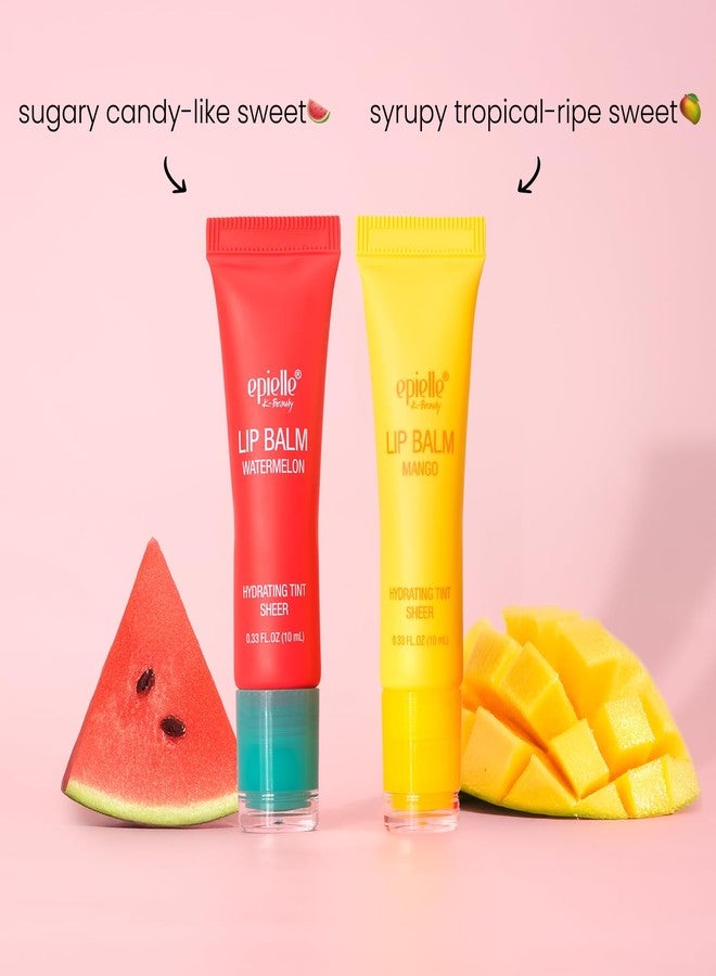 Epielle Lip Balm Duo Watermelon & Mango, Hydrating Tint Sheer, Shea butter & Fruit Extract, Kbeauty, Stocking Stuffers - Image 2