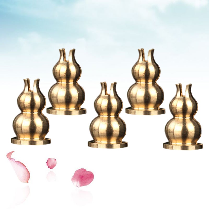 10 Pcs 1.6x2.5cm Handmade Alloy Censer Holders Retro Cucurbit Core Incense Stick Bottles (Golden) - Image 4