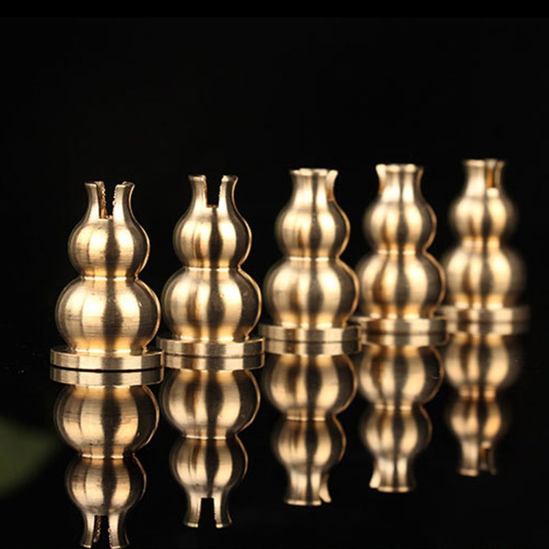 10 Pcs 1.6x2.5cm Handmade Alloy Censer Holders Retro Cucurbit Core Incense Stick Bottles (Golden) - Image 3