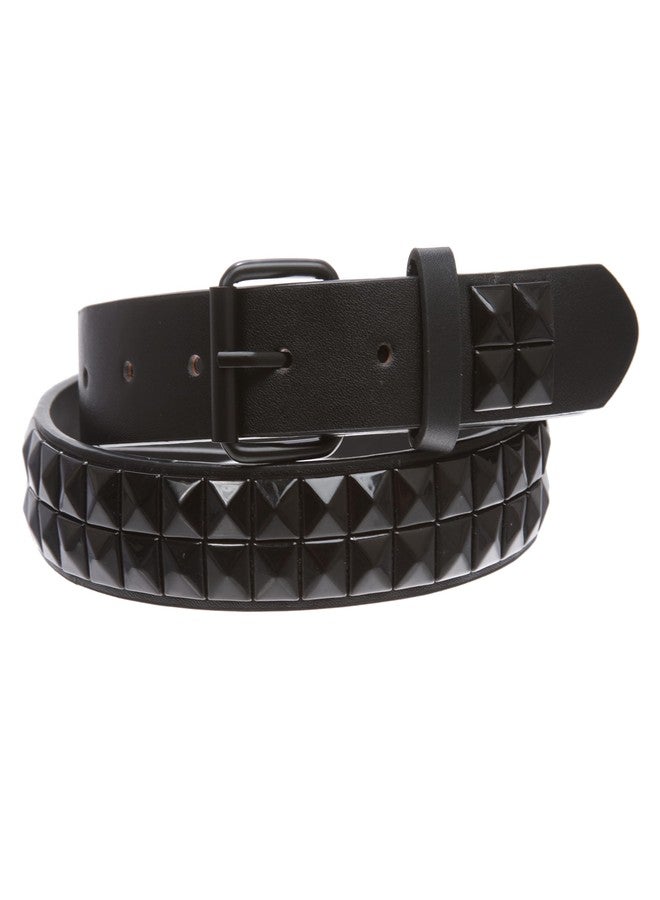 Beltiscool Kids 1" Snap On Punk Rock Black Star Studded Leather Belt, m - 28" - Image 2