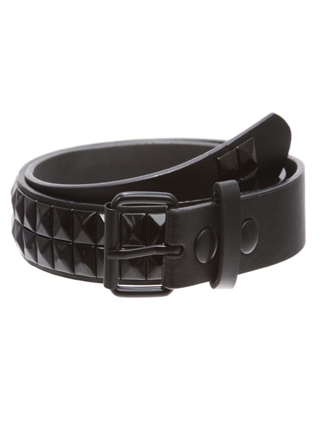 Beltiscool Kids 1" Snap On Punk Rock Black Star Studded Leather Belt, m - 28" - Image 1