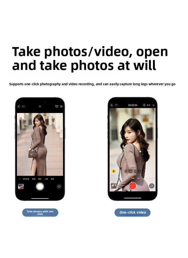 Private Model Bluetooth Selfie Android/IOS System Smart Photo Wireless Remote Button Remote Control Selfie-Color:Black+pe Bag+instructions - Image 3