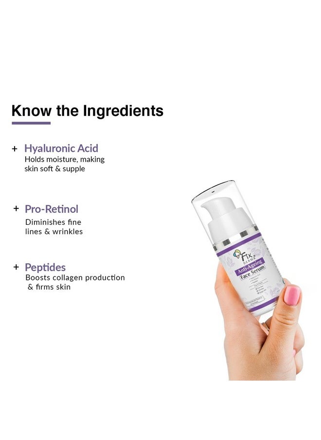 FIXDERMA Hyaluronic Acid Serum For Anti Ageing With Pro Retinol Serum For Face | Anti Ageing Serum For Fine Lines & Wrinkles | Face Serum For Men & Women | Face Serum For For All Skin Types - 15G  - Image 4
