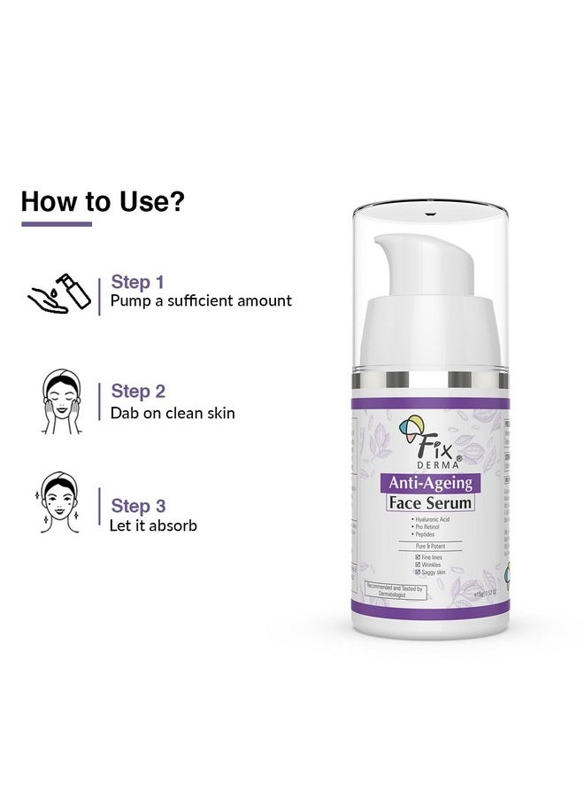 FIXDERMA Hyaluronic Acid Serum For Anti Ageing With Pro Retinol Serum For Face | Anti Ageing Serum For Fine Lines & Wrinkles | Face Serum For Men & Women | Face Serum For For All Skin Types - 15G  - Image 5