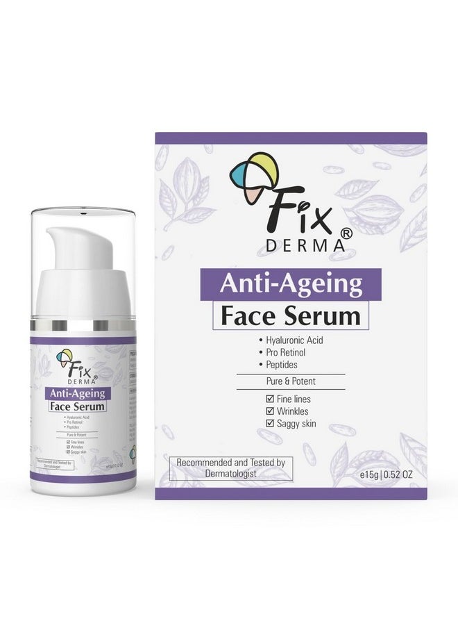 FIXDERMA Hyaluronic Acid Serum For Anti Ageing With Pro Retinol Serum For Face | Anti Ageing Serum For Fine Lines & Wrinkles | Face Serum For Men & Women | Face Serum For For All Skin Types - 15G  - Image 1