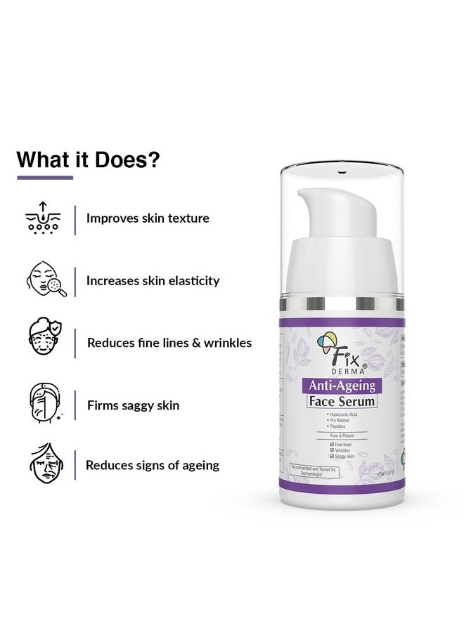 FIXDERMA Hyaluronic Acid Serum For Anti Ageing With Pro Retinol Serum For Face | Anti Ageing Serum For Fine Lines & Wrinkles | Face Serum For Men & Women | Face Serum For For All Skin Types - 15G  - Image 2