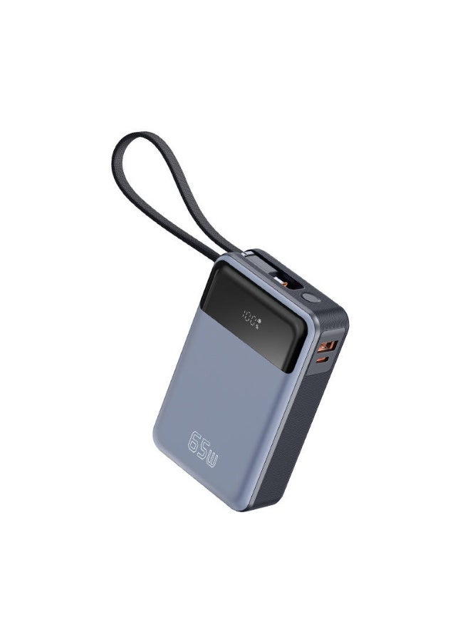"DENX DX431 Power Bank – 20000mAh Capacity, 65W Fast Charging, Dual USB Ports, ABS+PC Durable Material, Portable External Battery Pack for Smartphones & Laptops"