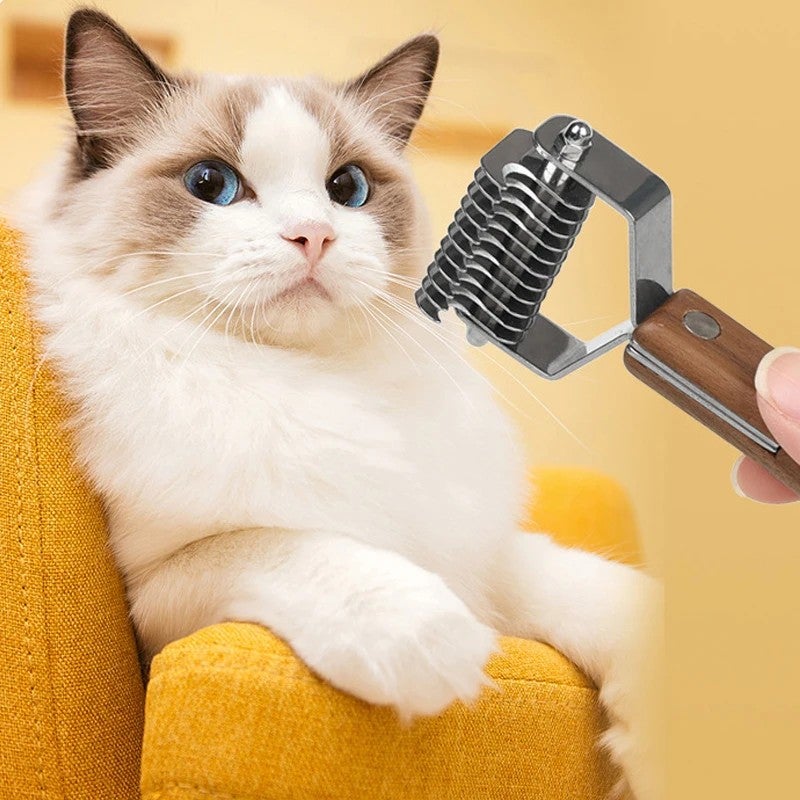 Y&D Luxury Wooden Handle Pet Grooming Brush - Dog & Cat Shedding, Dematting & Knot Removal Comb - Hair Removal Brushes - Image 3
