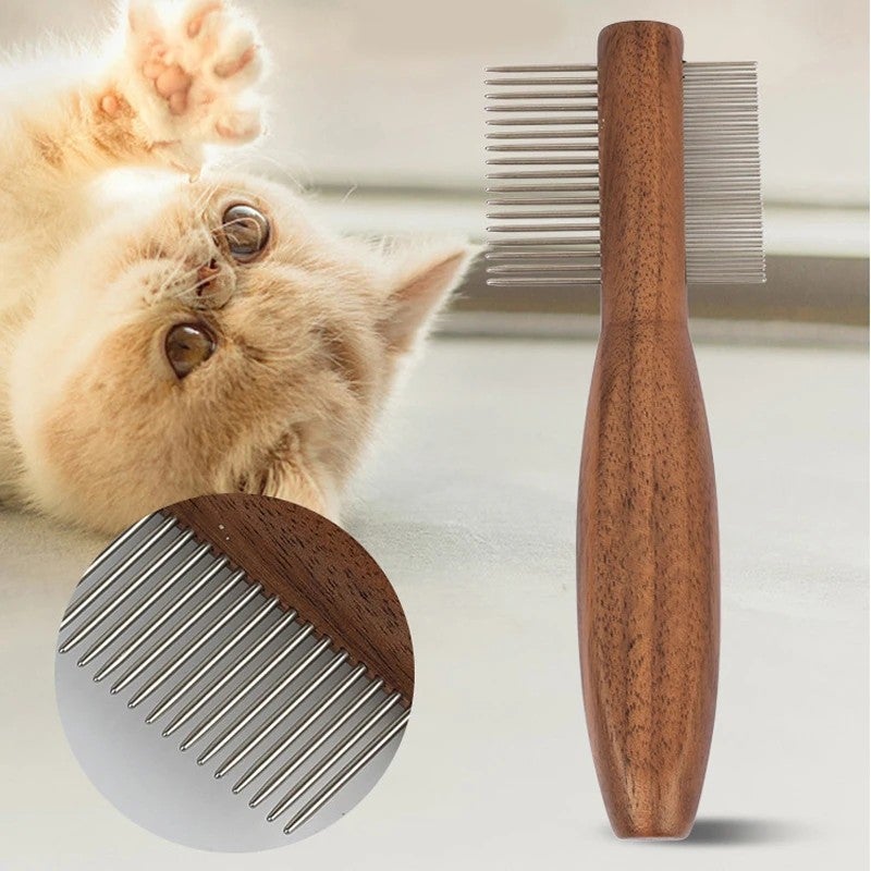 Y&D Luxury Wooden Handle Pet Grooming Brush - Dog & Cat Shedding, Dematting & Knot Removal Comb - Hair Removal Brushes - Image 5
