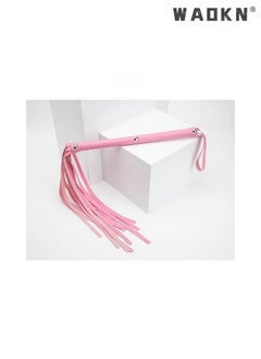 WAOKN 2 Pcs Leather Horse Whip Set Horses Whip for Play Faux Leather Whips PU Long Handle Outdoor Sports Horse Riding Whip Lightweight Gift Accessories Training Tool Portable Gift(Black,Pink)  - Image 3