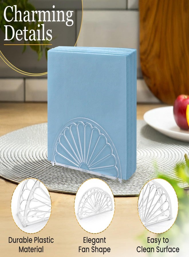 Crafts Central 5.75 Inch Clear Plastic Napkin Holder - 24 Pieces (Fan Design) - Image 2