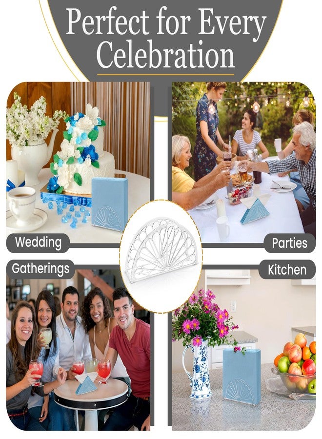 Crafts Central 5.75 Inch Clear Plastic Napkin Holder - 24 Pieces (Fan Design) - Image 5