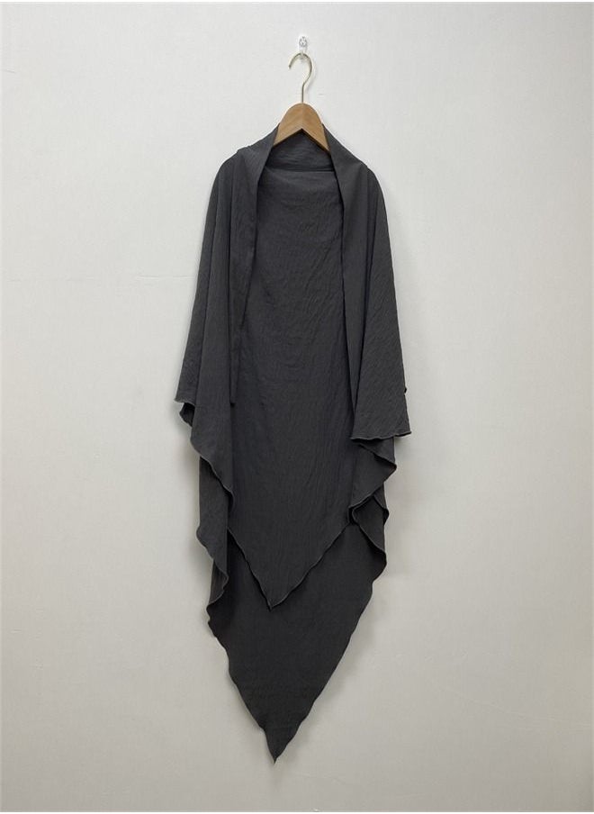 Loquat - Simple And Fashionable Solid Color Turban Dark Grey - Image 1