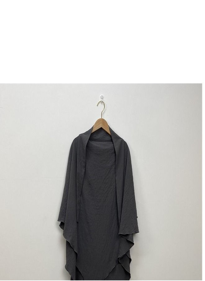 Loquat - Simple And Fashionable Solid Color Turban Dark Grey - Image 1
