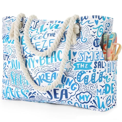 Tavaleu Beach Bags for Women - Large Beach Tote Bag, Women Sandproof Pool Bag for Pool Gym Grocery Travel - Image 1