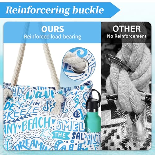 Tavaleu Beach Bags for Women - Large Beach Tote Bag, Women Sandproof Pool Bag for Pool Gym Grocery Travel - Image 5