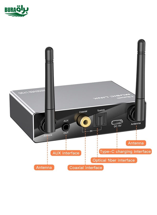 BURAQ LY35 Optical Fiber Coaxial Digital to Analog 6 in 1 Bluetooth Receiver & Transmitter  - Image 3